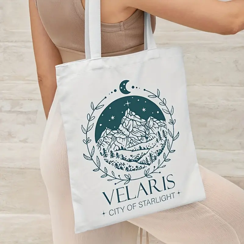 Velaris City of Starlight B&W ACOTAR Tote Bag