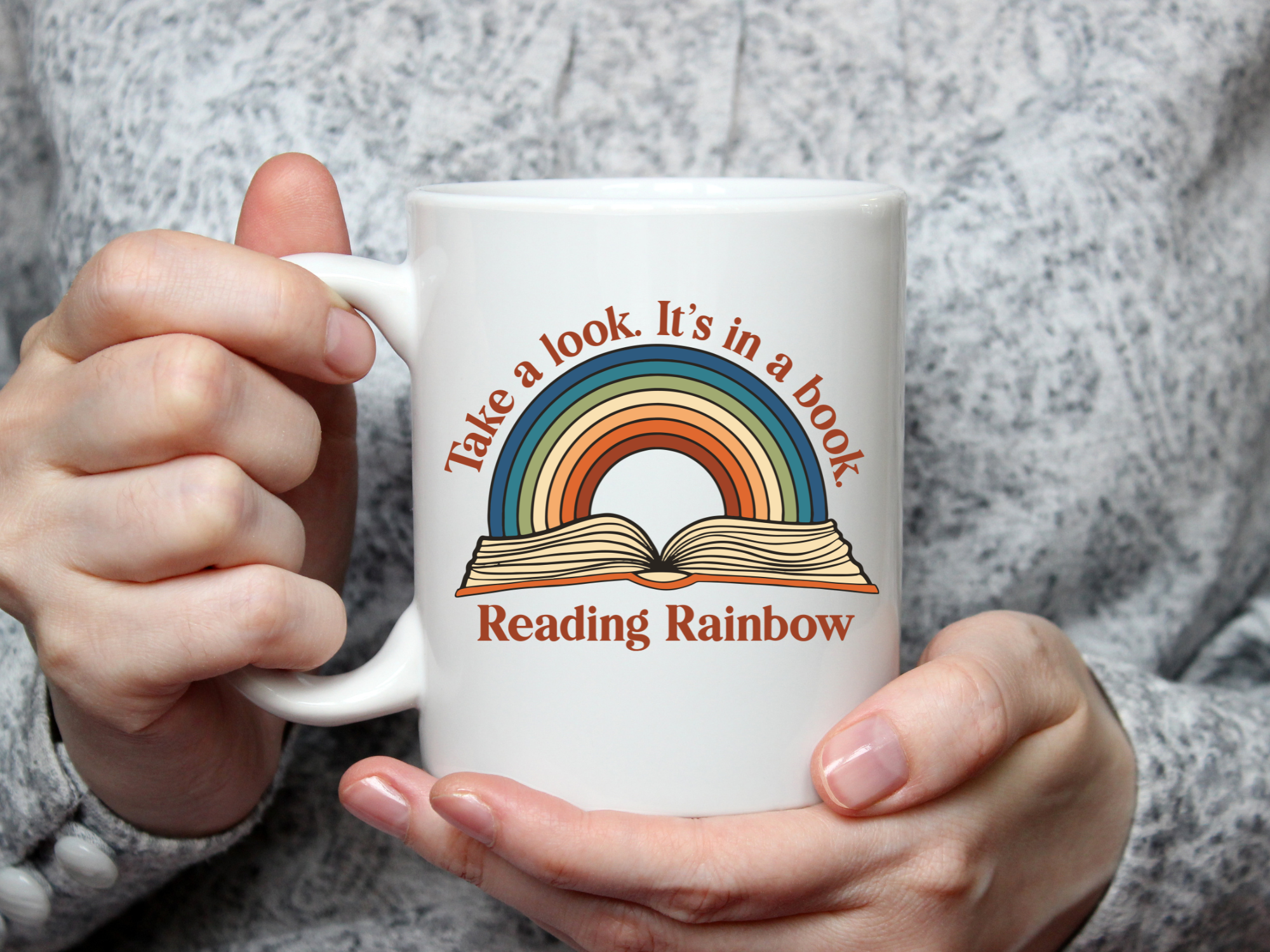Reading Rainbow Take A Look in a Book | Colorful Double-Sided Mug